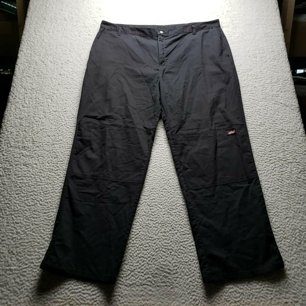 Dickies Cargo Pants Mens 44x31 Black Polyester Cotton Relaxed Fit Workwear